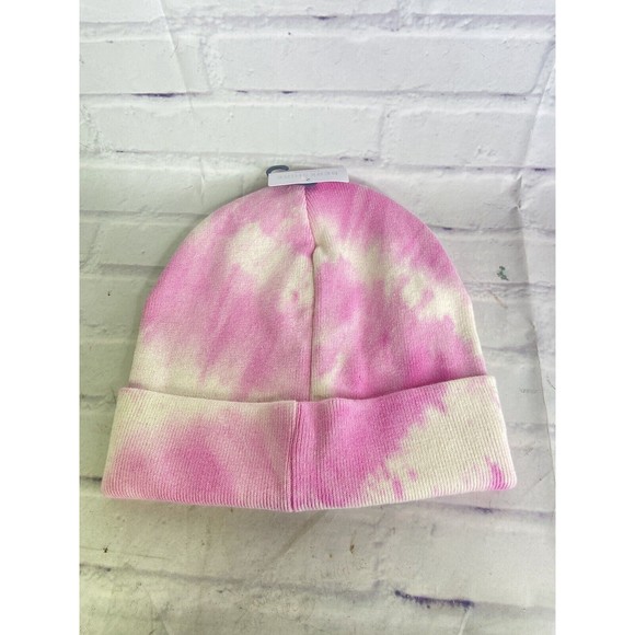 The Rolling Stones Rock Band Music Pink Tie Dye Knit Beanie Hat Cap Adult OSFM